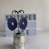 Raffia Earrings (Blue Hoops)