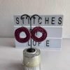 Raffia Earrings (Purple hoops)
