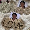 Raffia Earrings (Natural Round)